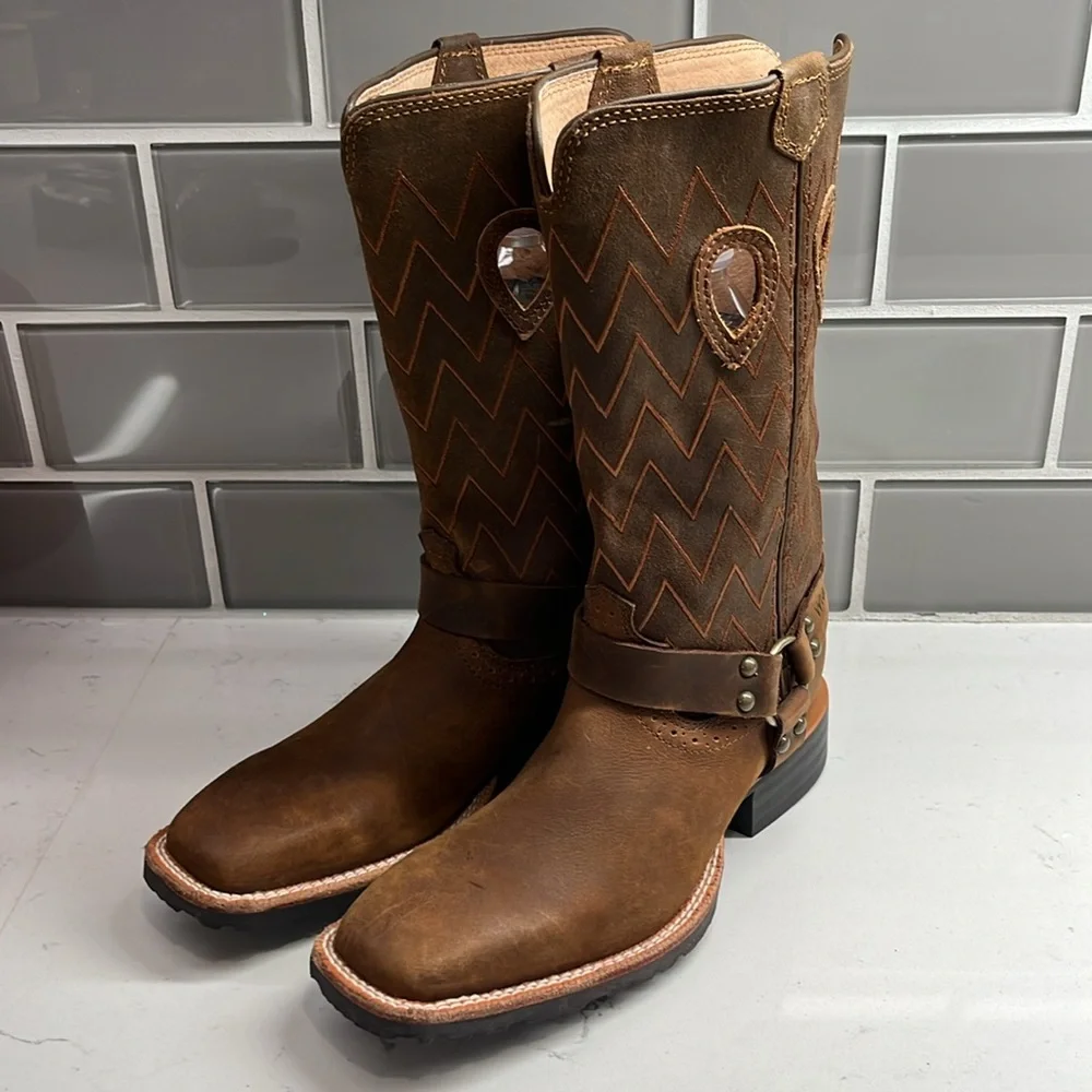 Wrangler Women's Size 5.5 B in Bronc Western Pull‎ On Boots w Calf Slits - NWOT - Picture 3 of 11